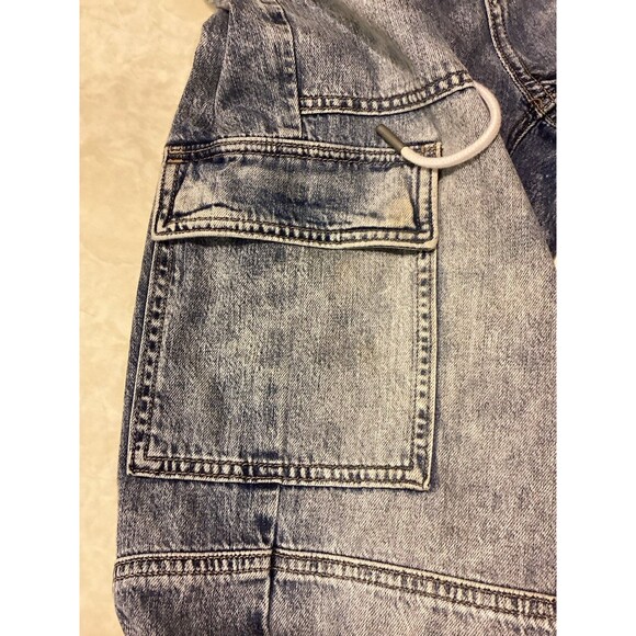American Eagle 1977 Jeans Cargo Jogger Acid Wash Drawstring Sz 4 Genes Mom - Picture 7 of 11